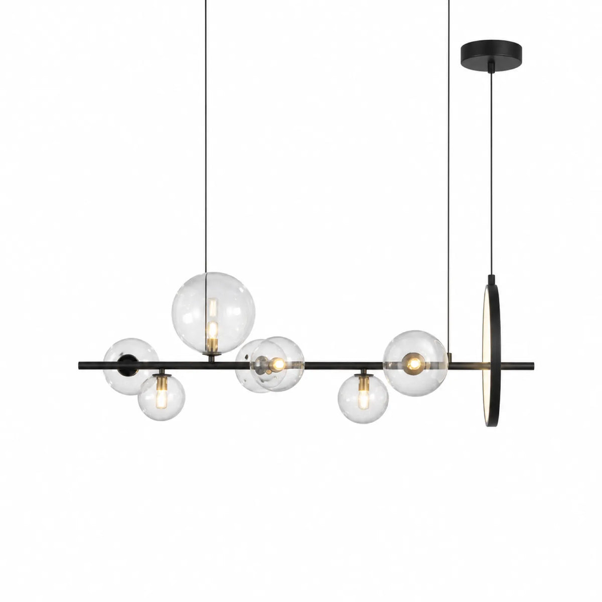 Black 7-Light G9 Molecule Pendant Light