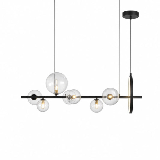 Black 7-Light G9 Molecule Pendant Light