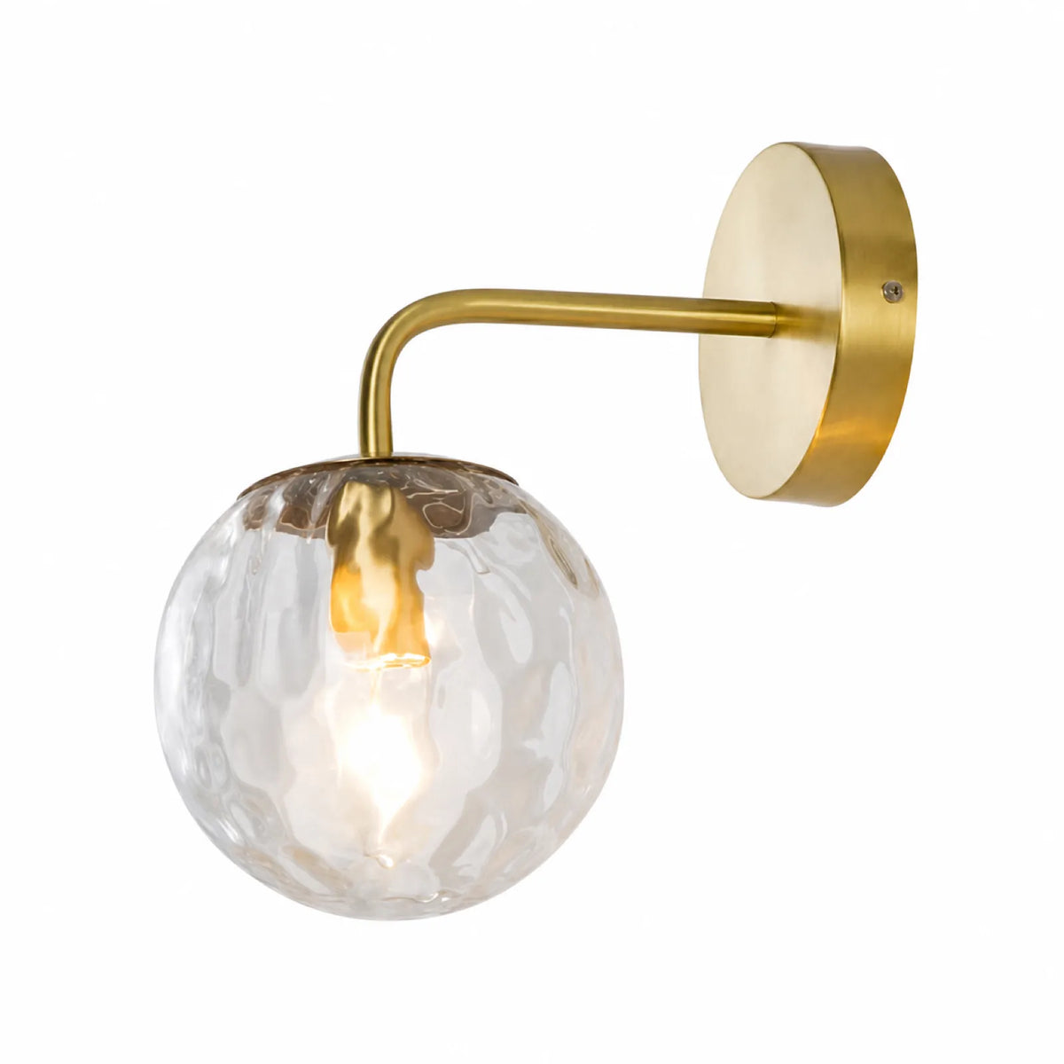 Gold Water-Ripple Glass Wall Light