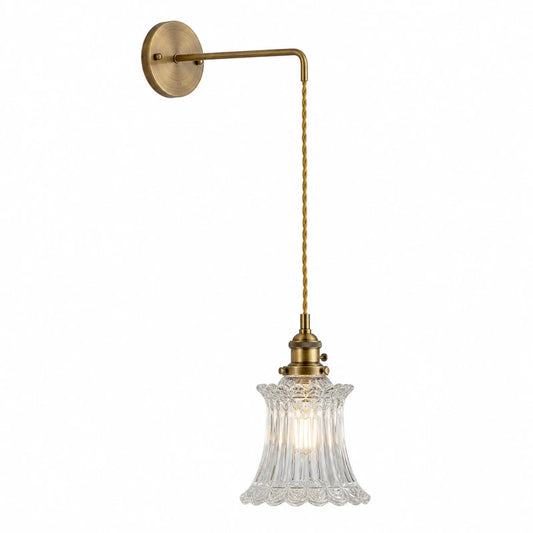 Clear Carved Glass Wall Light