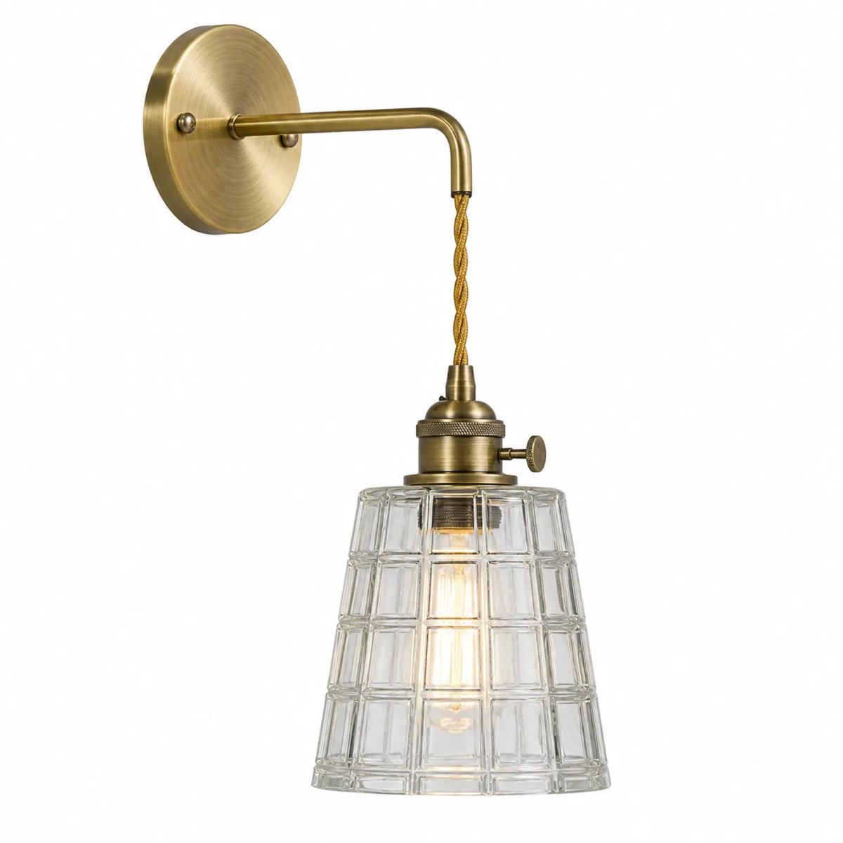 Clear Cone Glass Wall Light