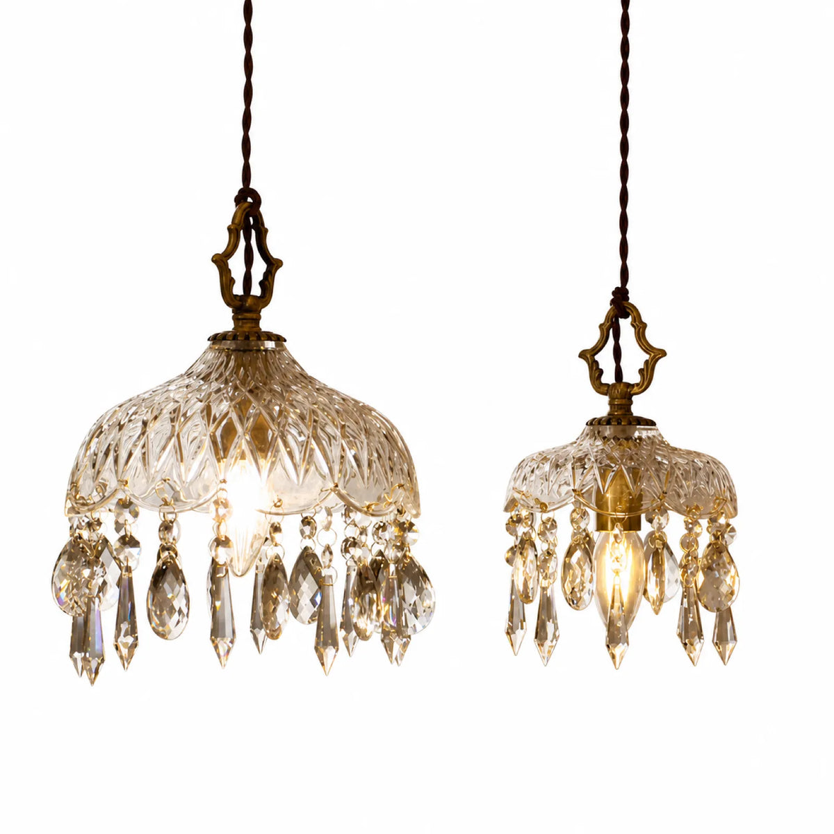 Crystal Glass Pendant Light in Small and Large Sizes