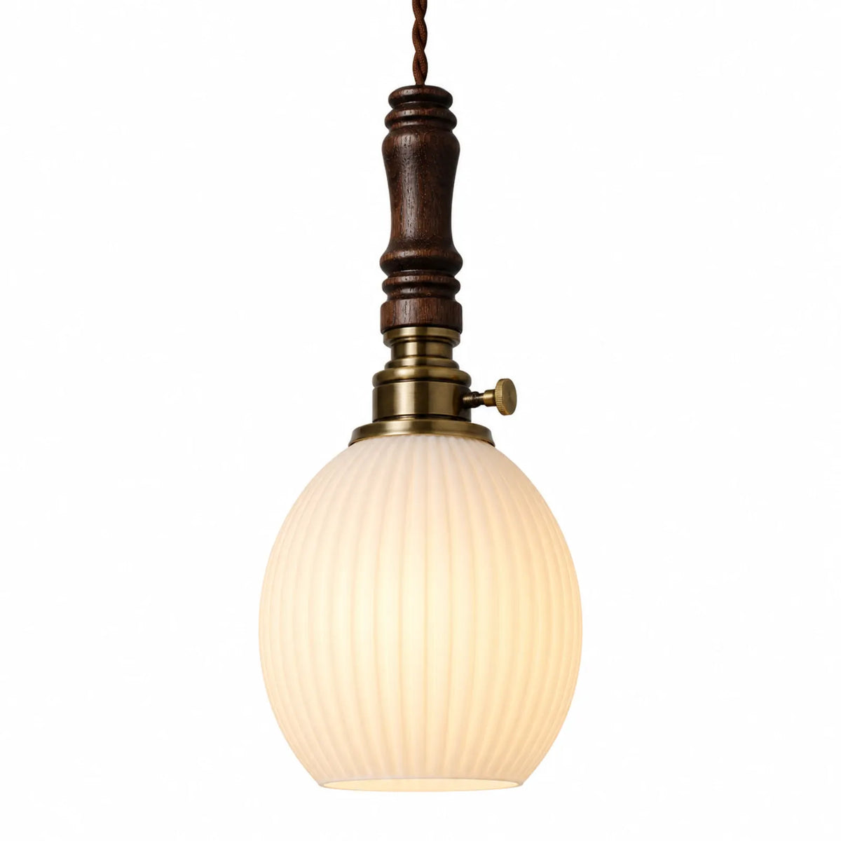 Ceramic, Brass and Walnut Pendant Light Series