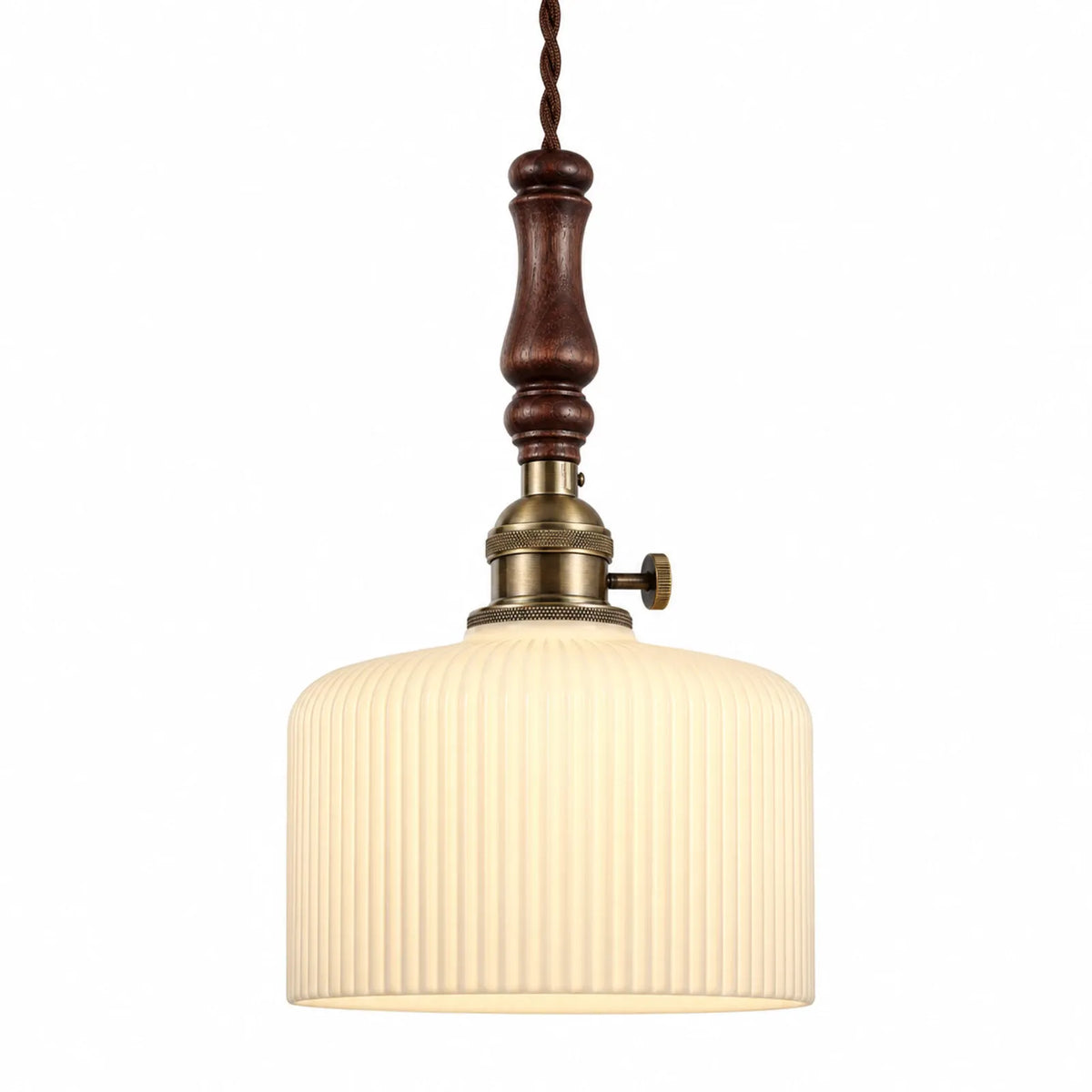 Ceramic, Brass and Walnut Pendant Light Series