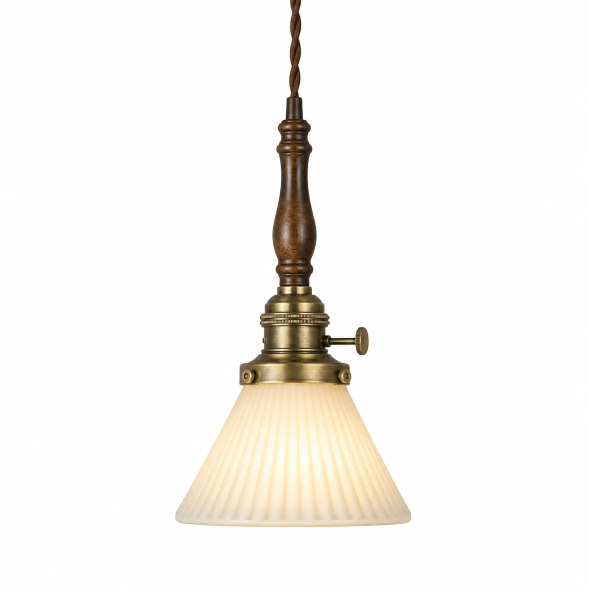 Ceramic, Brass and Walnut Pendant Light Series