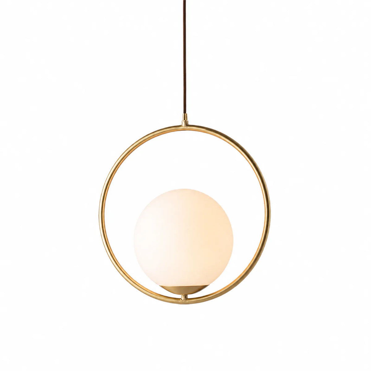 Metal Ring Glass Globe Pendant Light