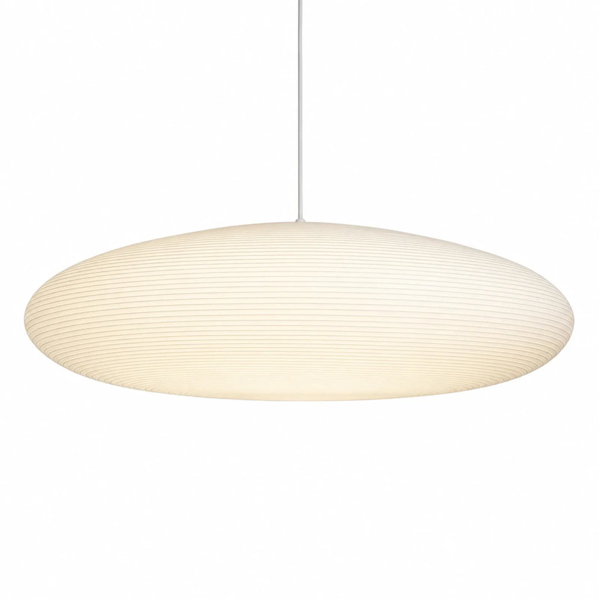 Milky White Ribbed Glass Pendant Light Series