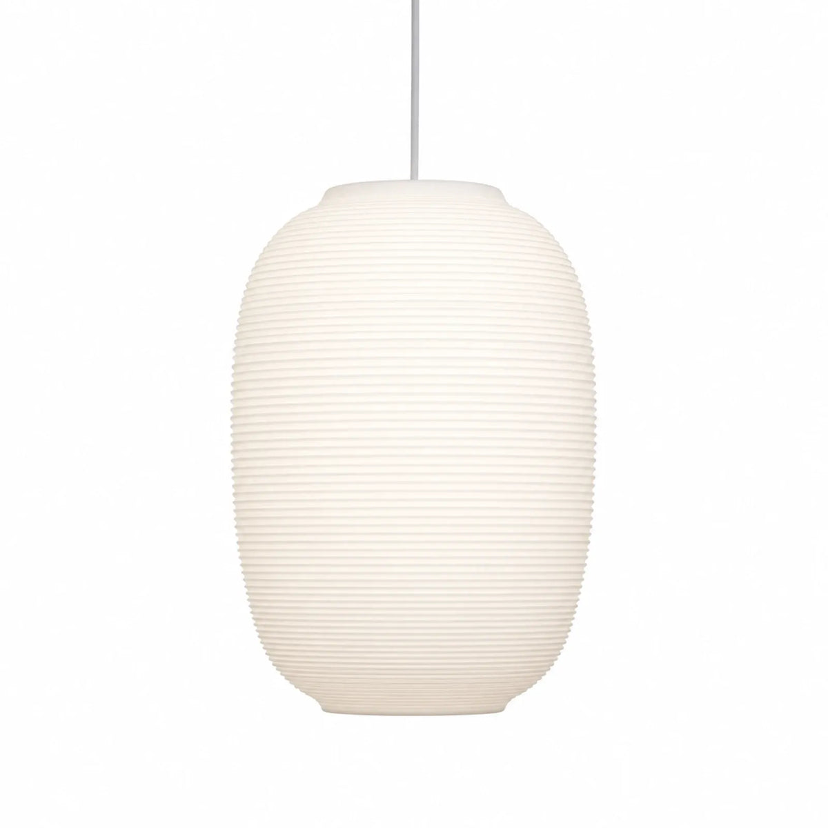 Milky White Ribbed Glass Pendant Light Series