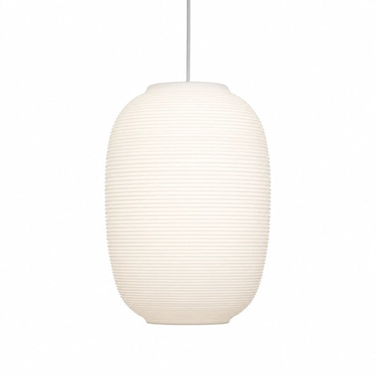 Milky White Ribbed Glass Pendant Light Series
