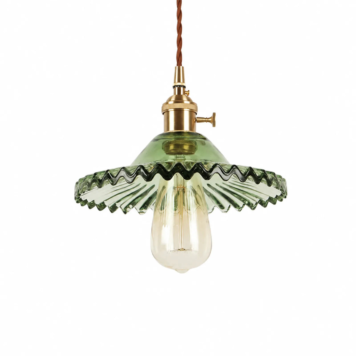 Colored Ruffled-Edge Glass Pendant Light