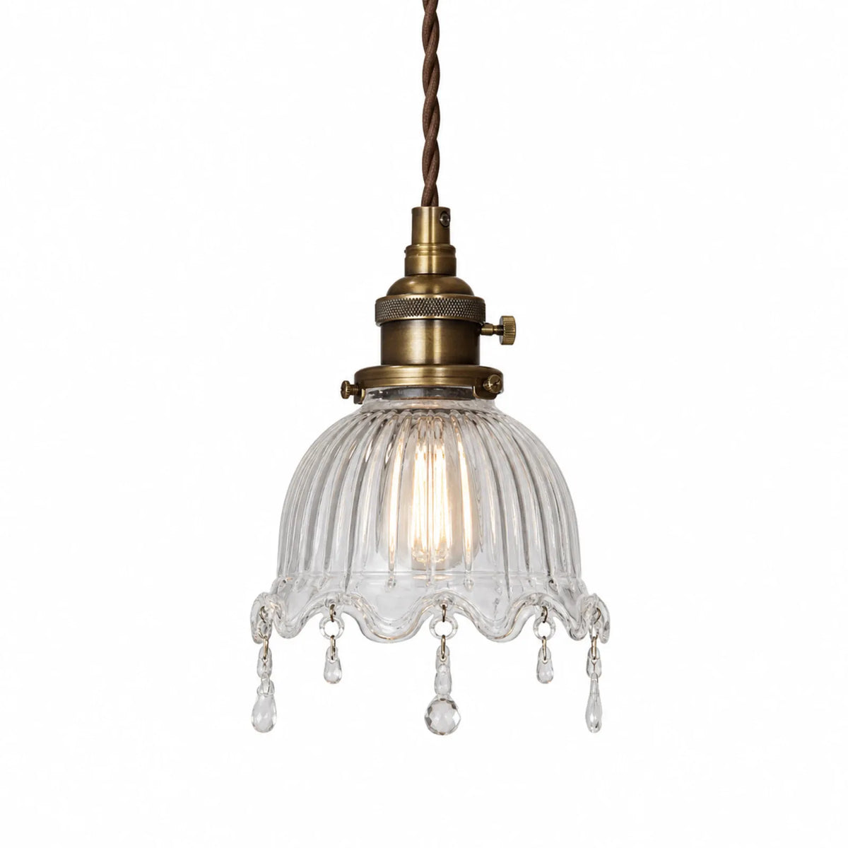 Clear Crystal Small Crown Pendant Light