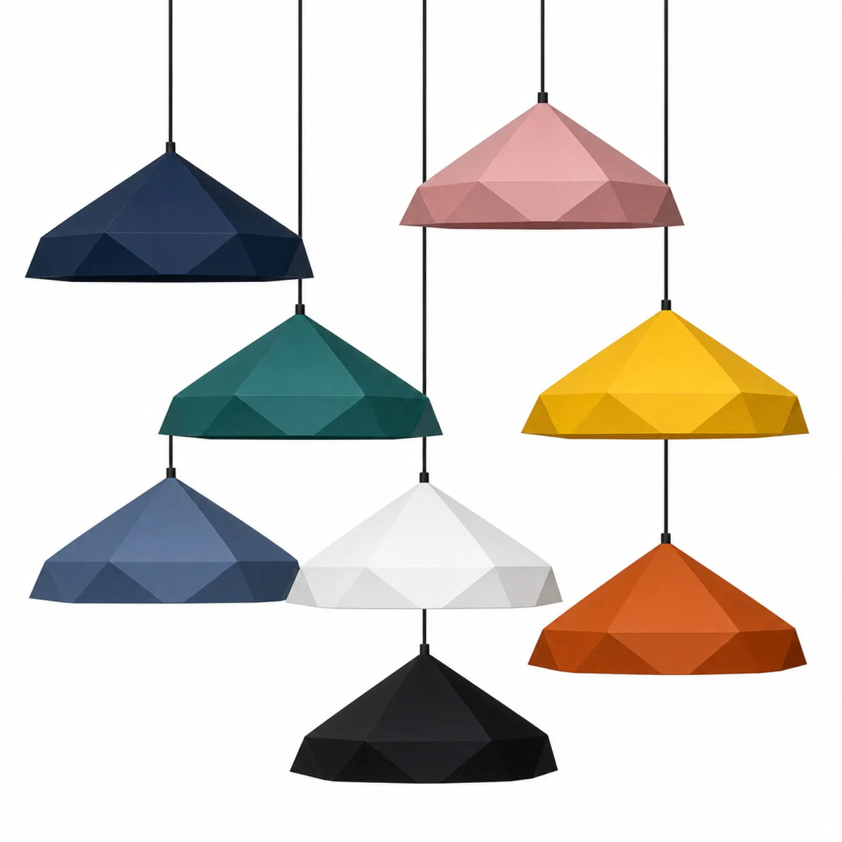 Multicolor Faceted Shade Pendant Light