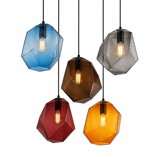 Sky Blue, Smoke Gray, Yellow, Coffee and Orange-Red Pendant Light