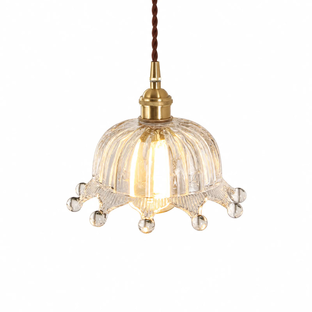 15cm Crown Glass Pendant Light