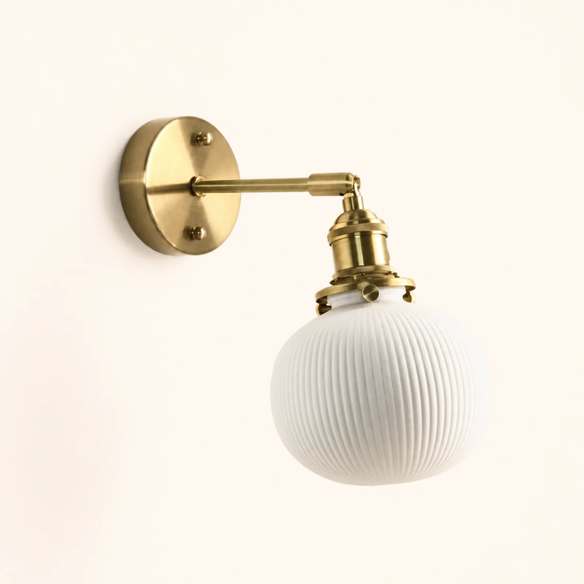Ceramic and Brass Wall Light, Styles A/B/C