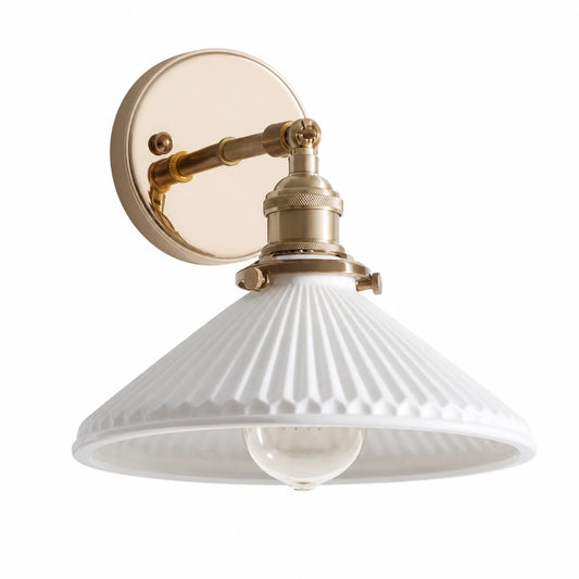 Ceramic Pleated Style D Wall Light