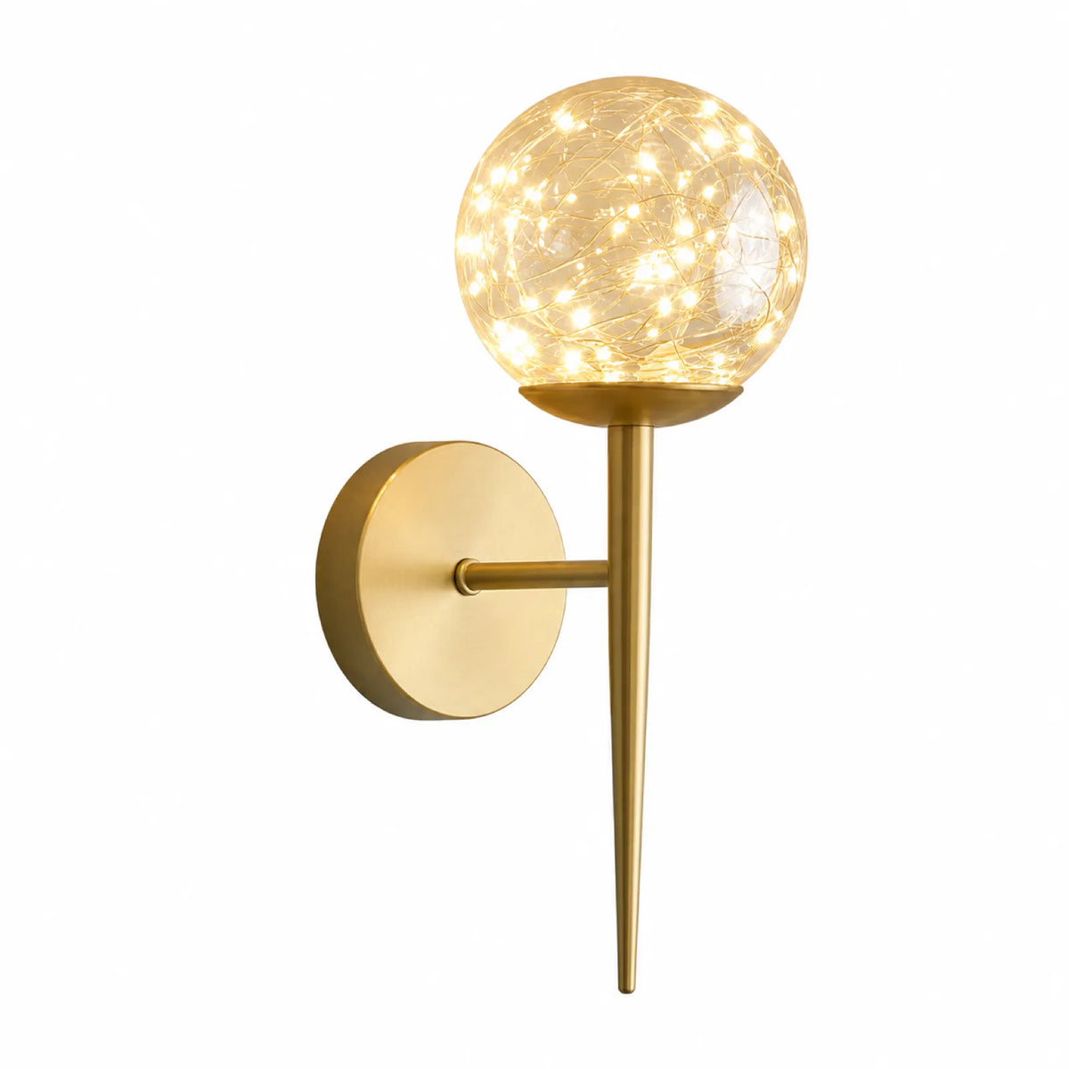 Cognac Glass LED String Wall Light A-D Styles