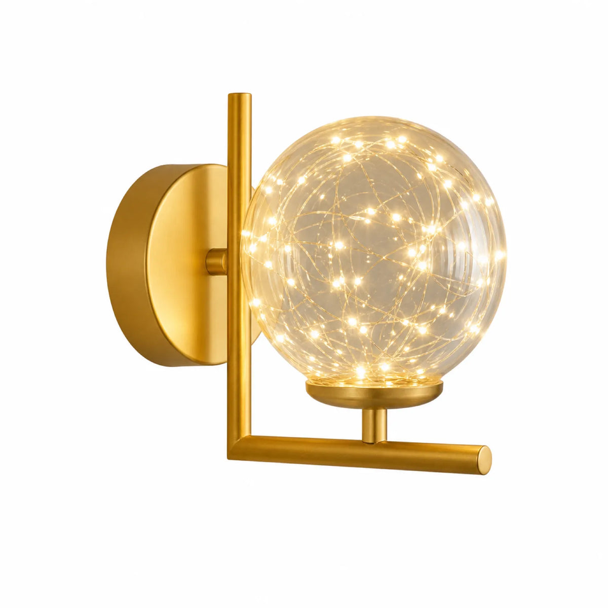 Cognac Glass LED String Wall Light A-D Styles