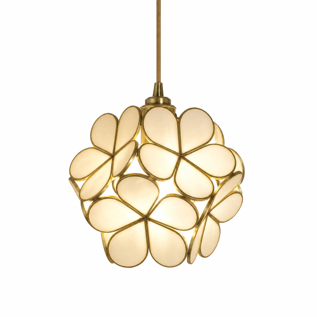 Petal Brass and Glass Pendant Light
