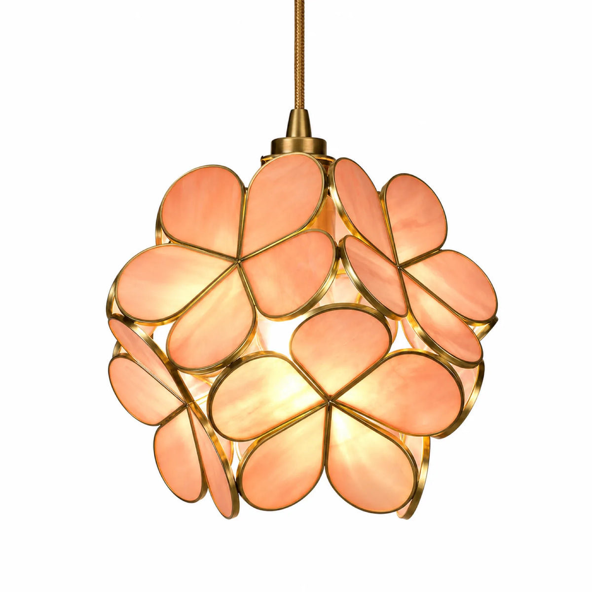 Petal Brass and Glass Pendant Light