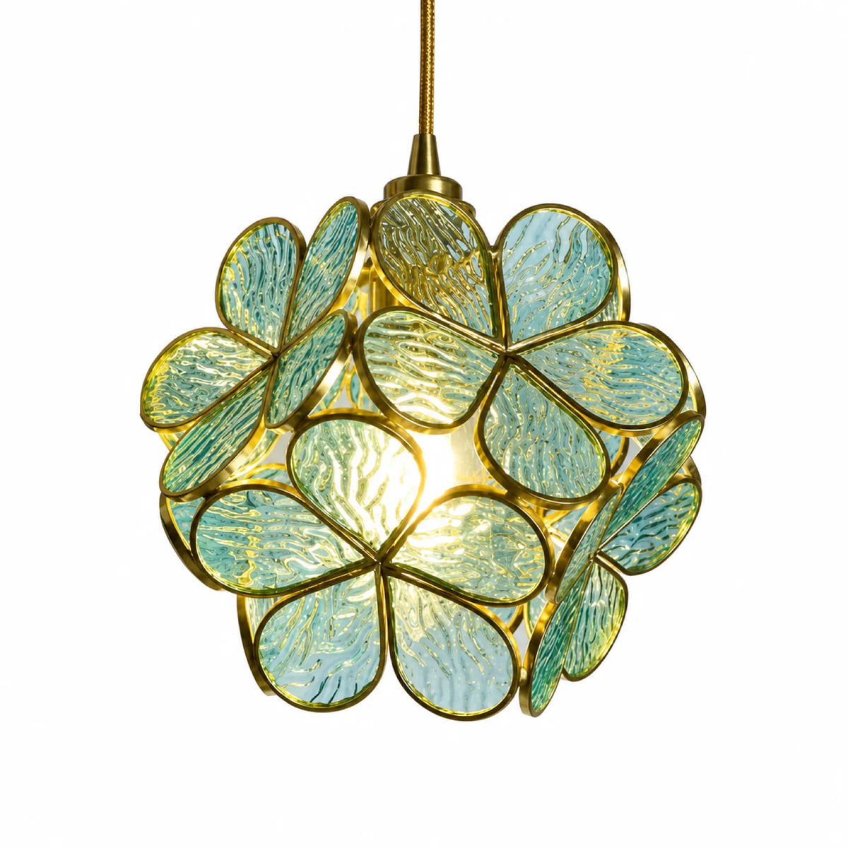 Petal Brass and Glass Pendant Light