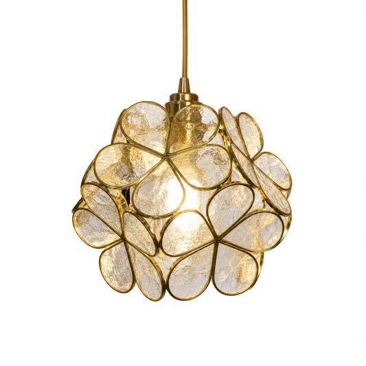 Petal Brass and Glass Pendant Light