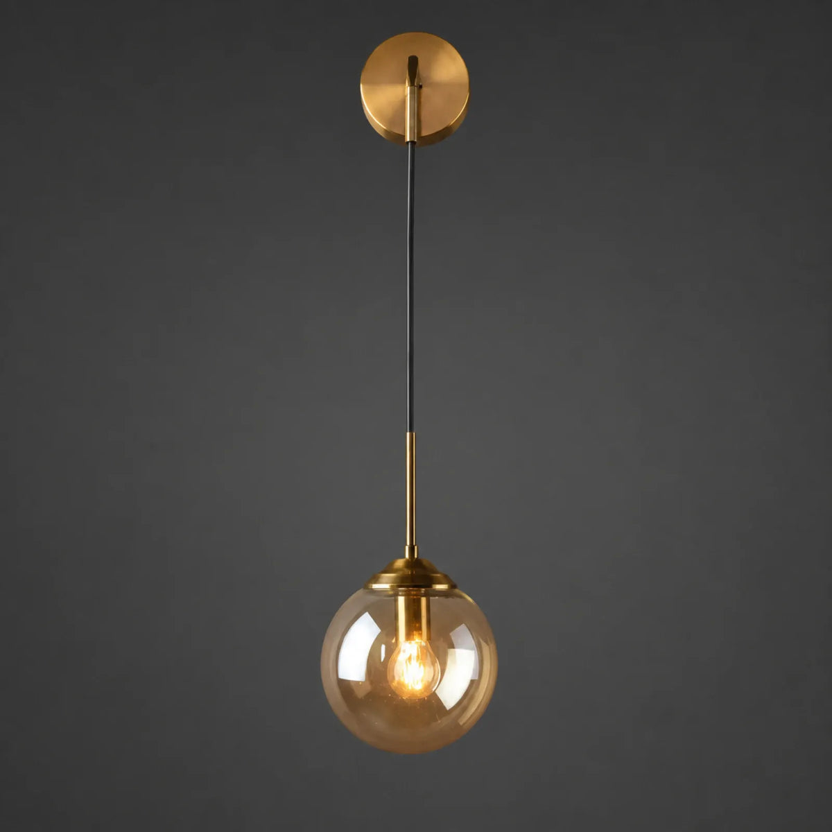 Small Globe Long-Cord Pendant Light, Style A