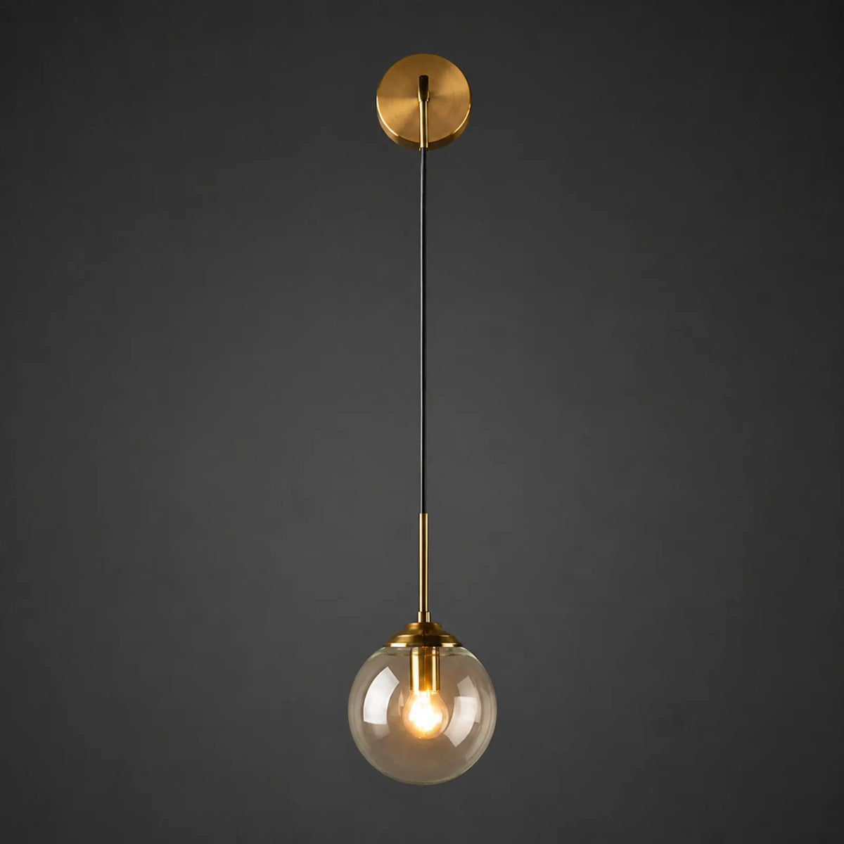 Small Globe Long-Cord Pendant Light, Style A