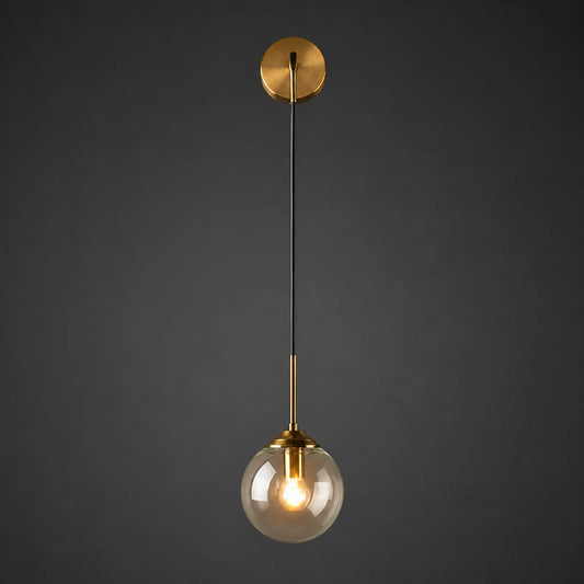 Small Globe Long-Cord Pendant Light, Style A