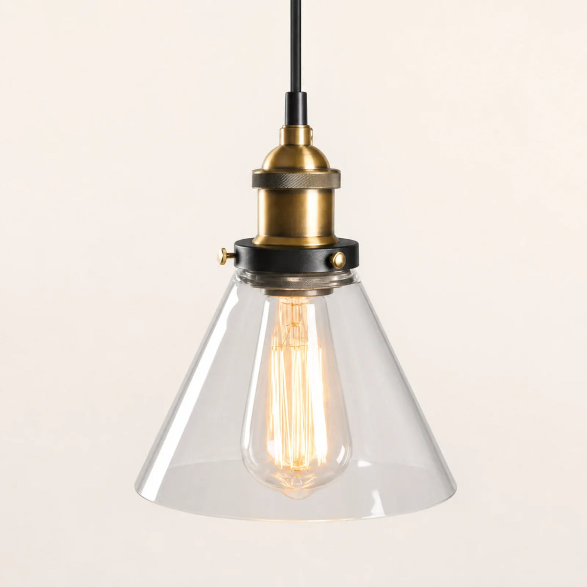 Clear, Amber, and Smoke Gray Glass Pendant Shade Series
