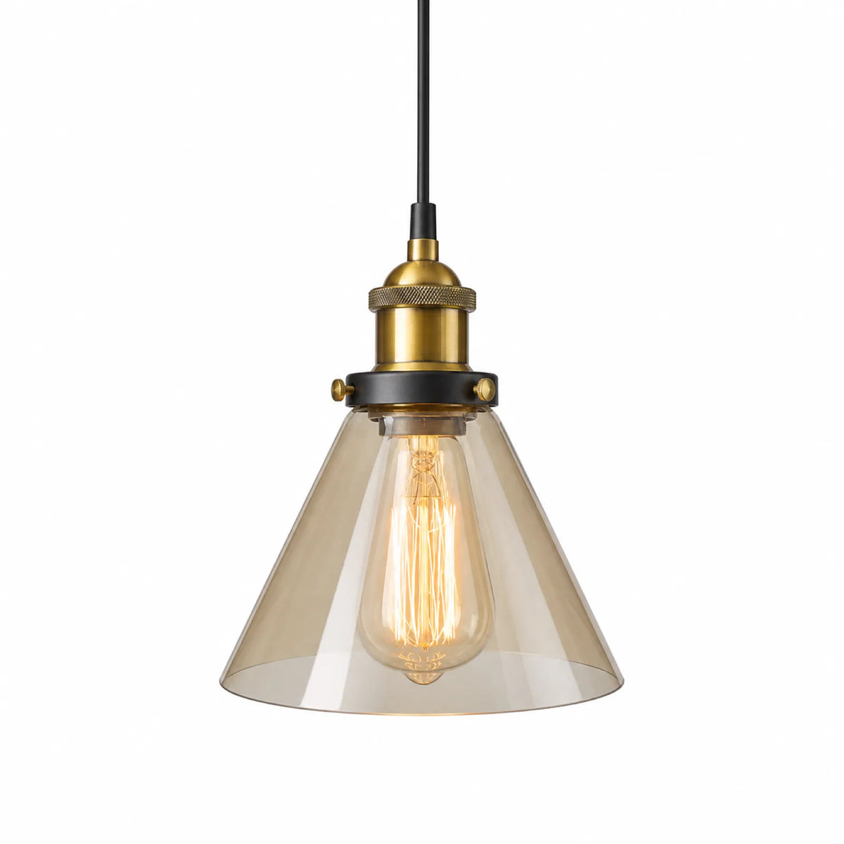 Clear, Amber, and Smoke Gray Glass Pendant Shade Series
