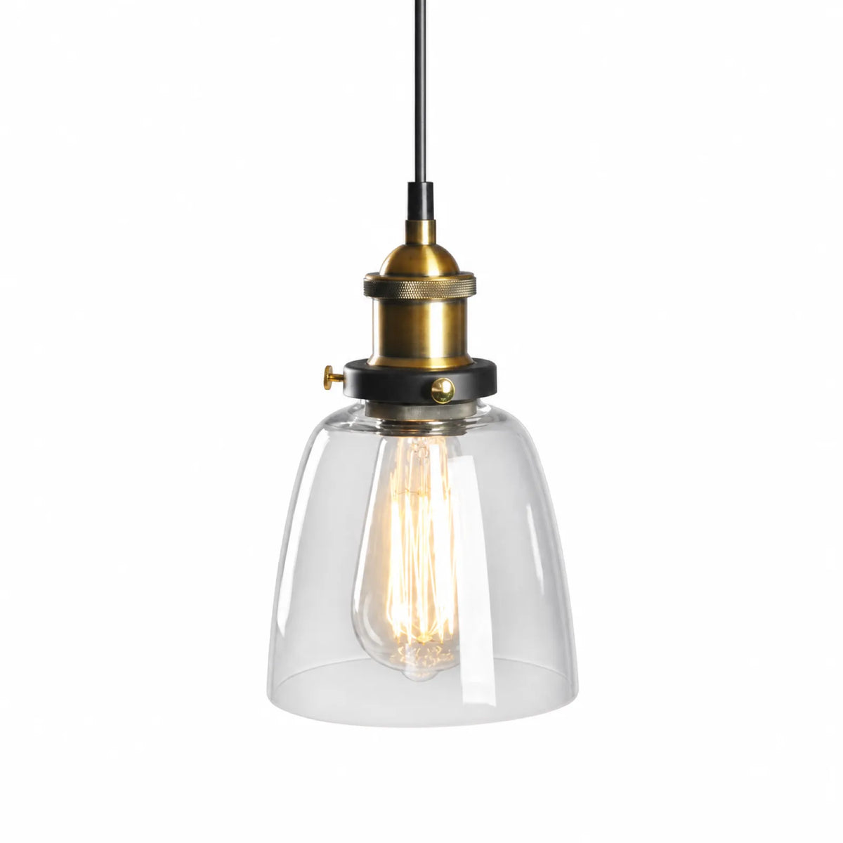 Clear, Amber, and Smoke Gray Glass Pendant Shade Series