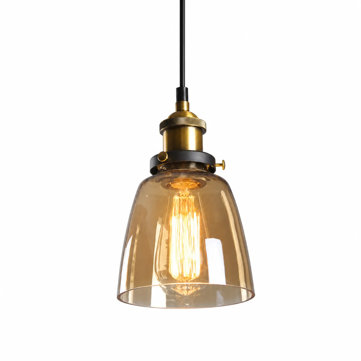 Clear, Amber, and Smoke Gray Glass Pendant Shade Series