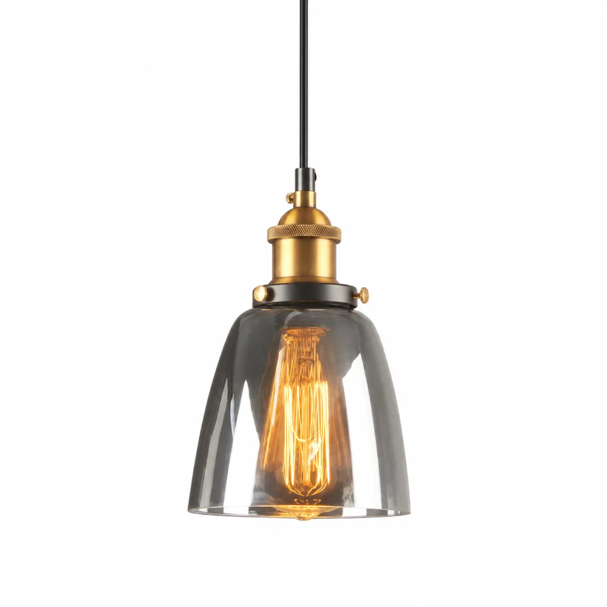 Clear, Amber, and Smoke Gray Glass Pendant Shade Series