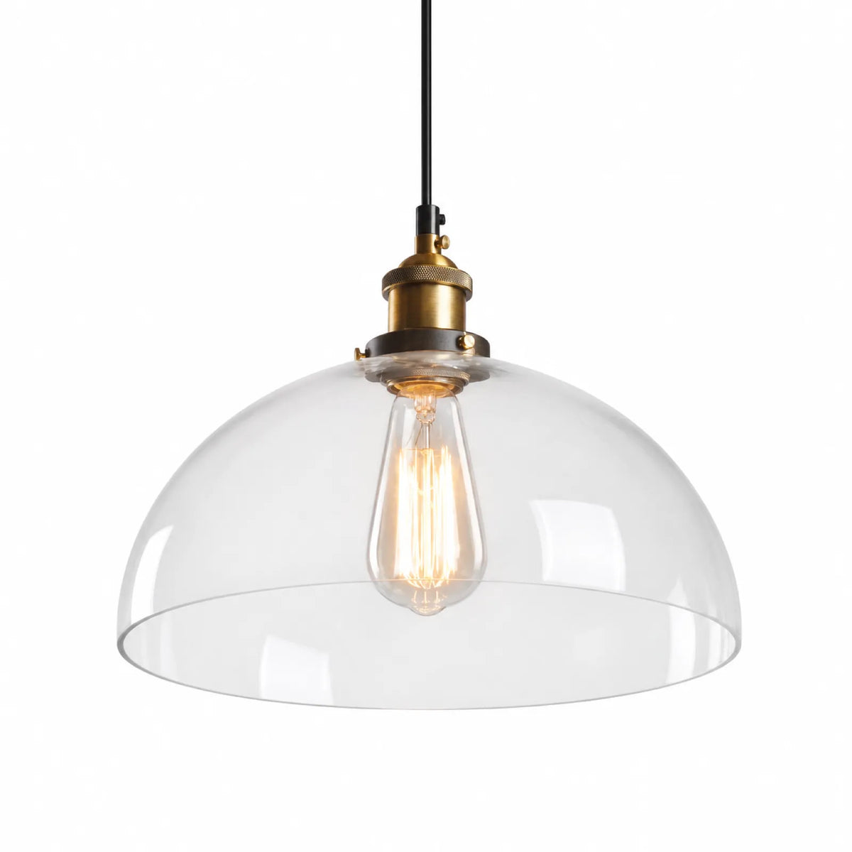 Clear, Amber, and Smoke Gray Glass Pendant Shade Series
