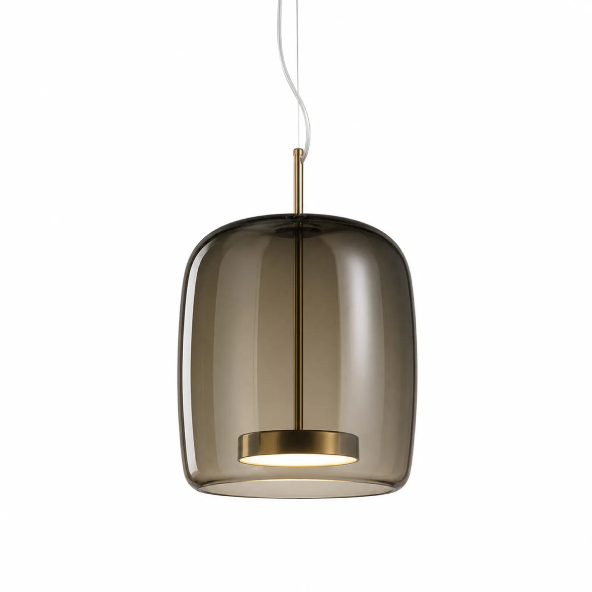 LED Strip Cylindrical/Ring Glass Pendant Light, Styles A/B