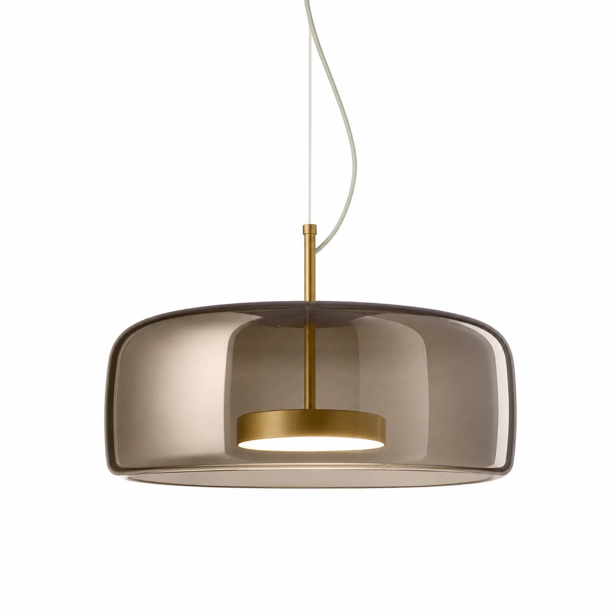 LED Strip Cylindrical/Ring Glass Pendant Light, Styles A/B