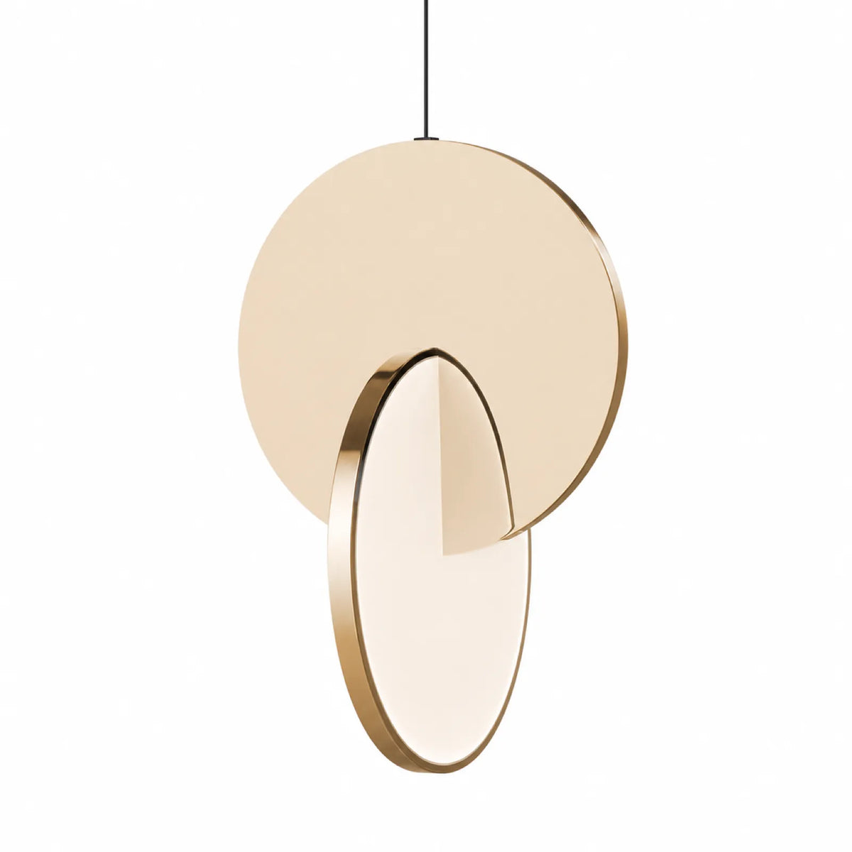 Smoke Gray/Amber Double-Ring LED Wall/Pendant Light, 18 x 16cm