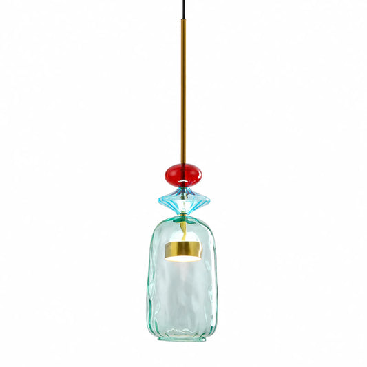 18cm Glass Pendant Shade, Clear/Smoke Gray/Amber