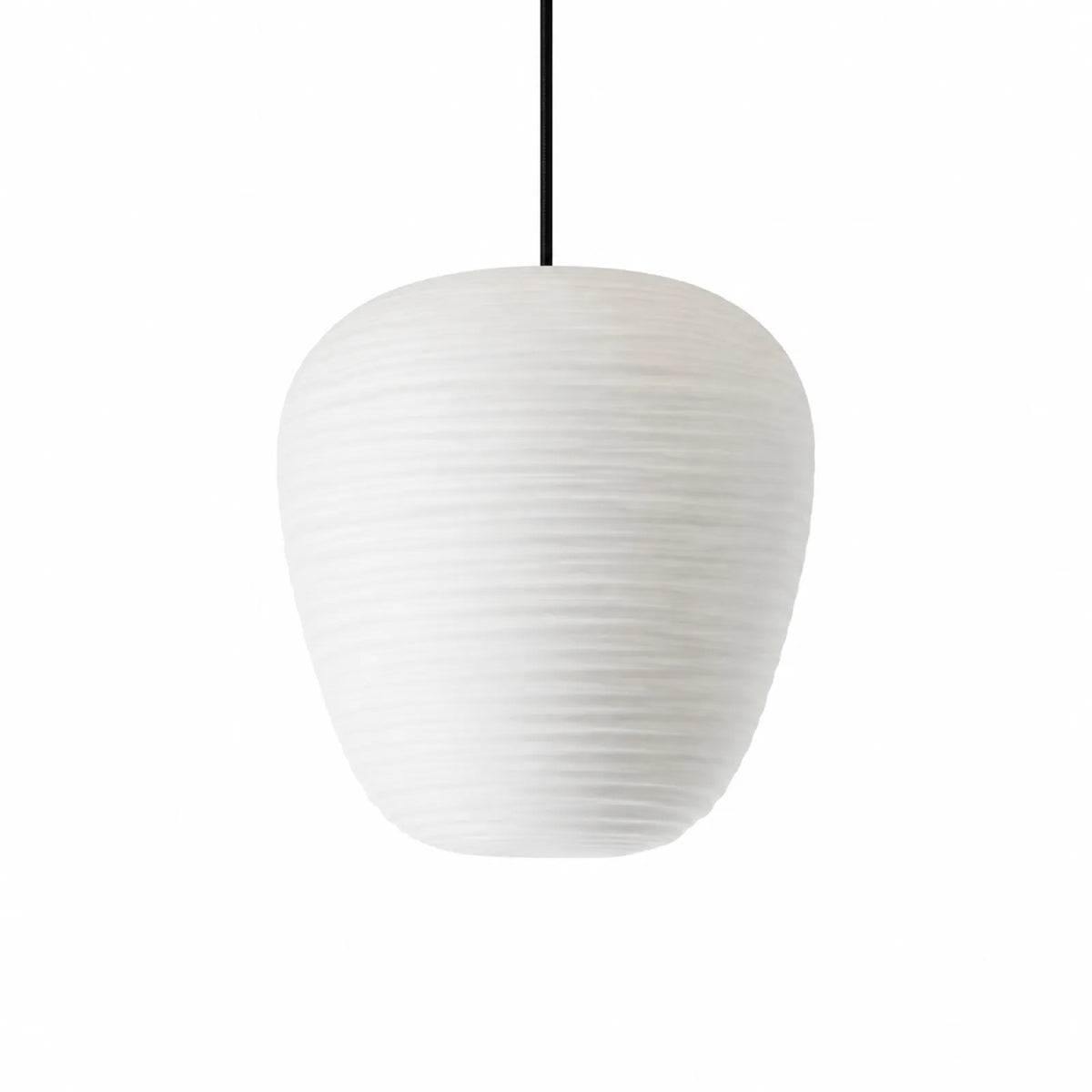 White Ribbed Irregular Glass Pendant Light