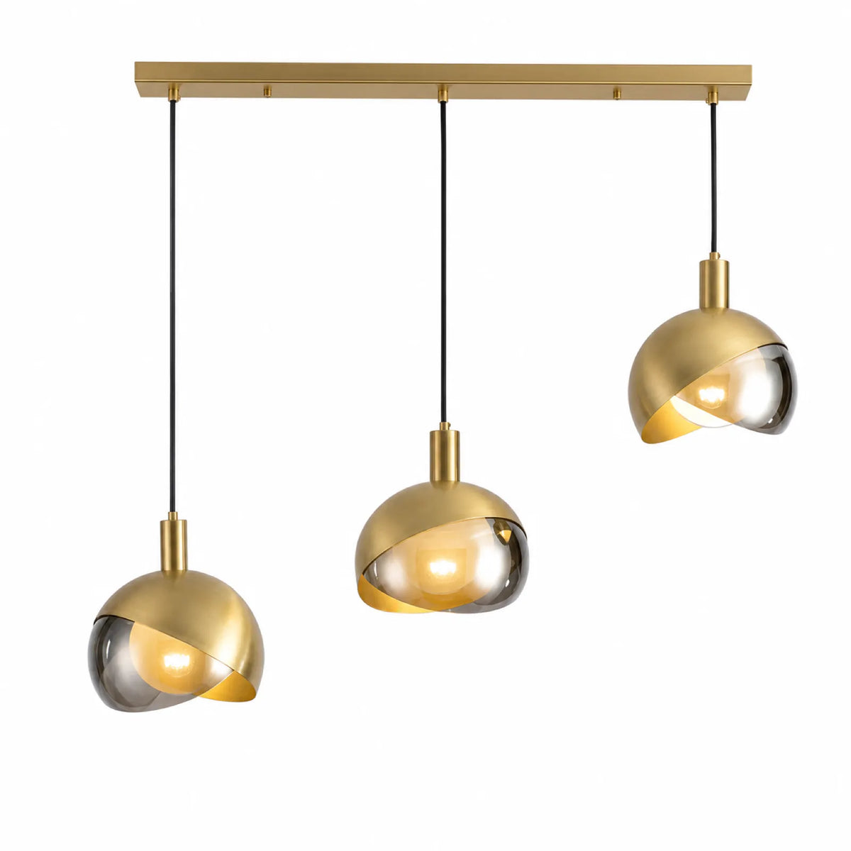 Hemisphere Metal and Glass Pendant Light