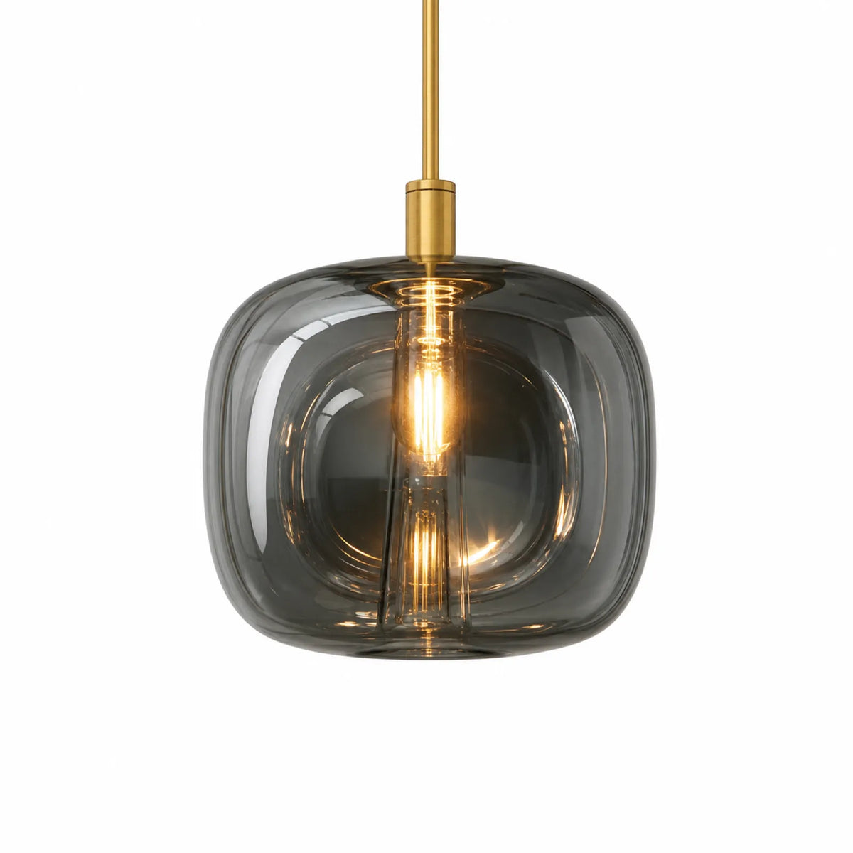 Rounded Square Crystal Glass G4 Pendant Light