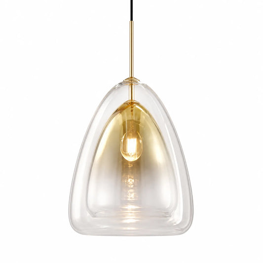 Transparent Triangular Glass Pendant Light, Large/Small
