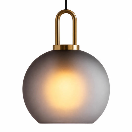 Frosted Smoke Gray Glass Pendant Light 13cm/15cm/20cm/25cm/30cm