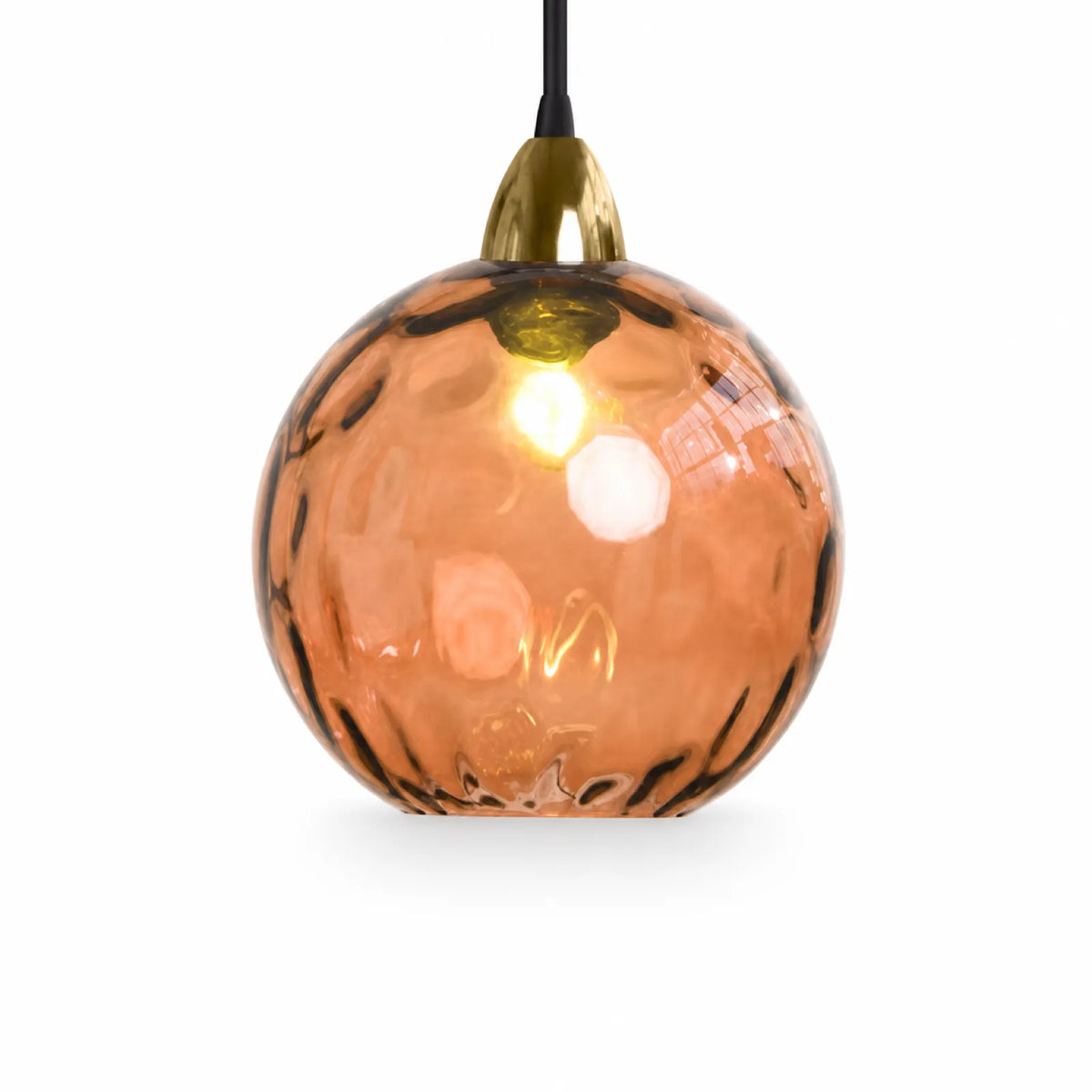 Colorful Hammered Glass Globe Pendant Light