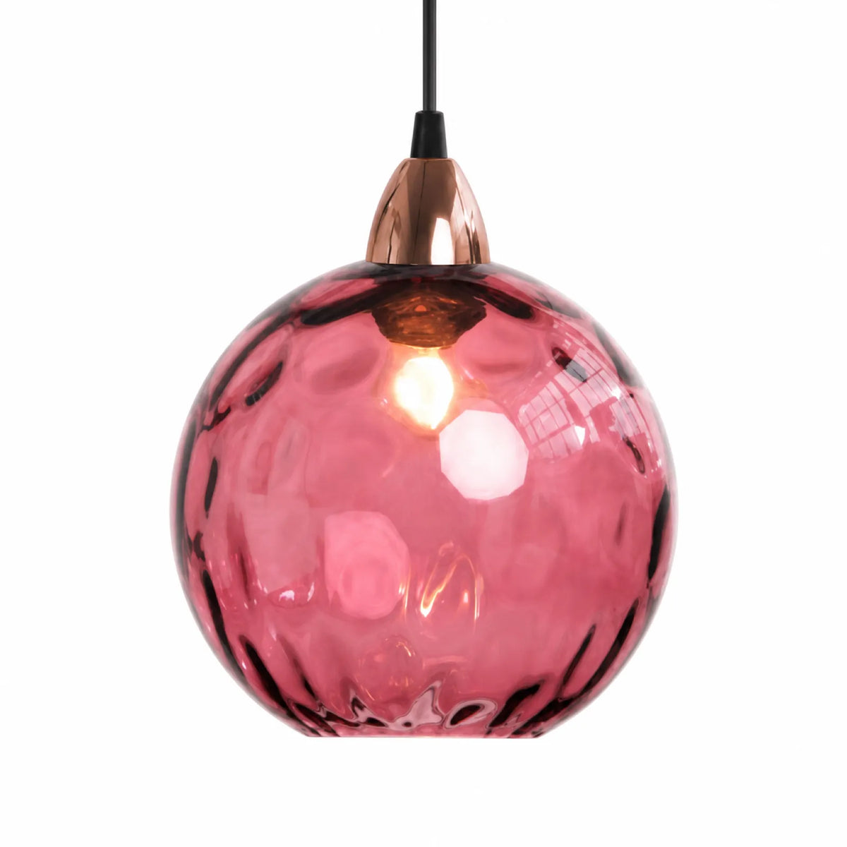 Colorful Hammered Glass Globe Pendant Light