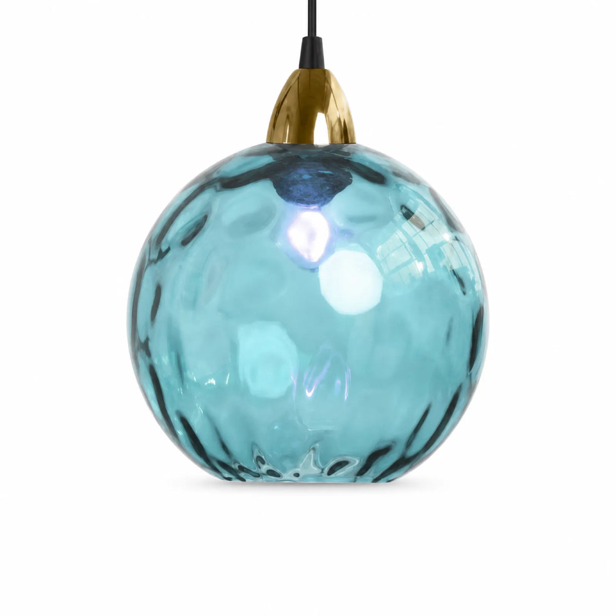 Colorful Hammered Glass Globe Pendant Light