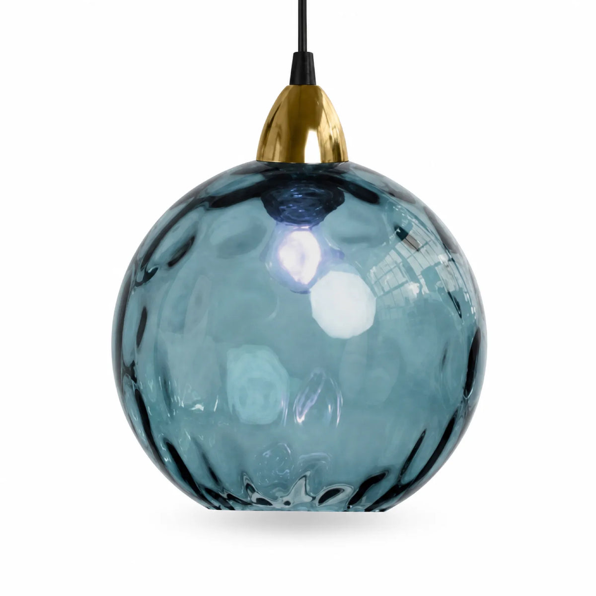 Colorful Hammered Glass Globe Pendant Light