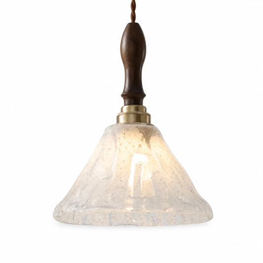 Glass and Walnut Wood Pendant Light Series