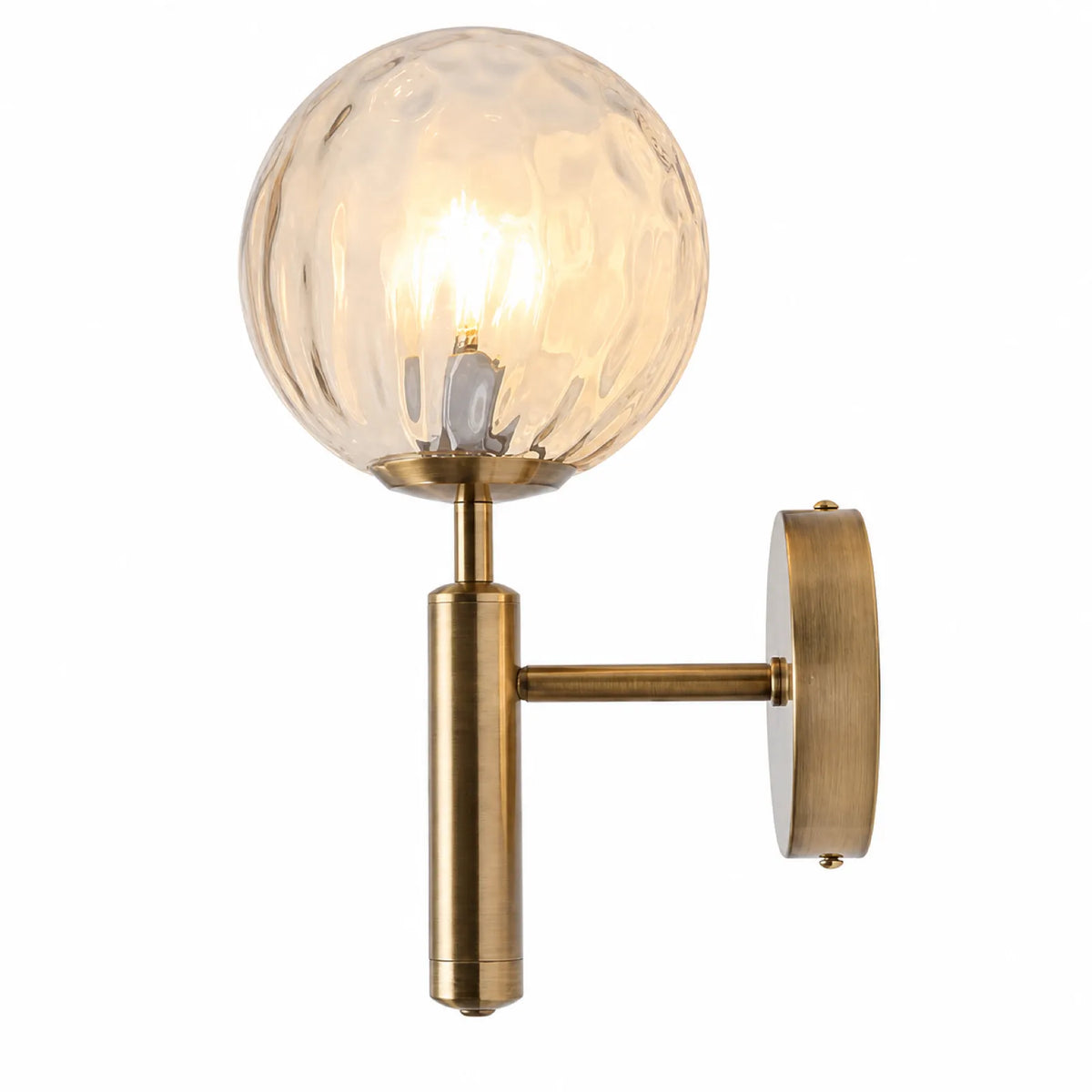 Water-Ripple Globe Short-Arm Wall Light